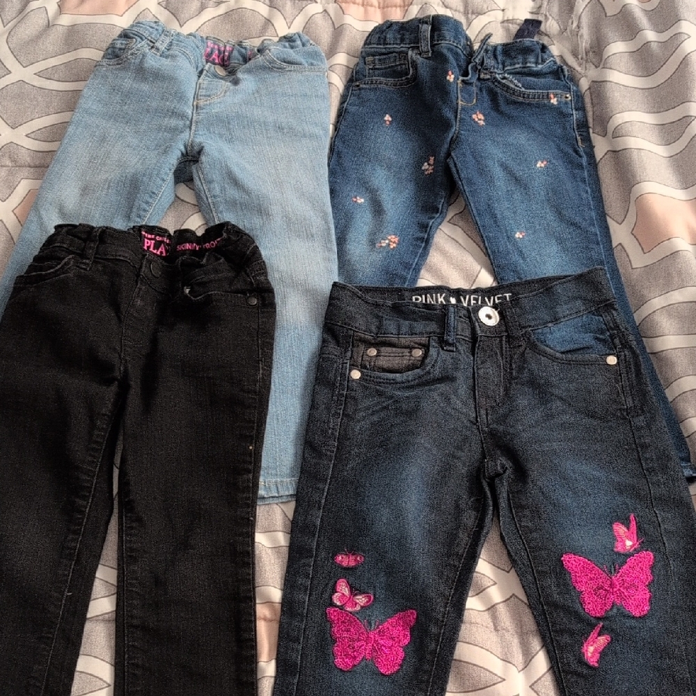 Kids Jeans Set with Pink and Blue Accents